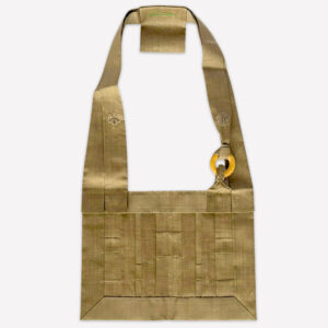 九寸絡子　本麻　白茶色　共糸両本山　桜環付